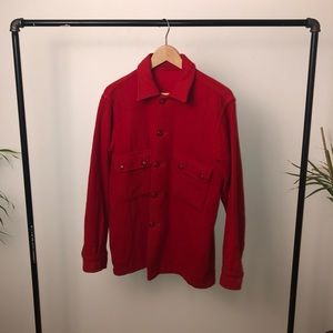 Vintage Men’s Red Wool Mackinaw Outdoor Jacket